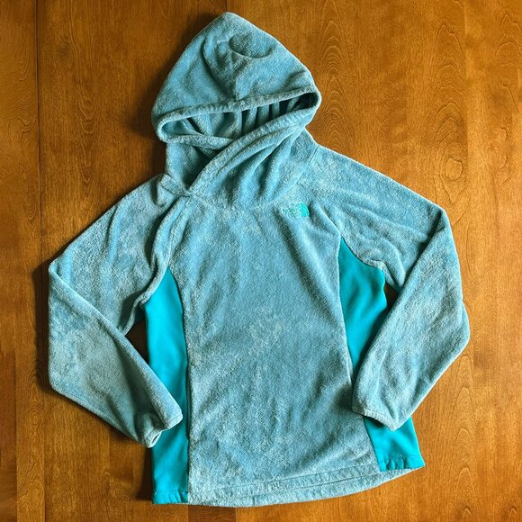 The North Face teal crossover fleece hoodie - Picture 1 of 12